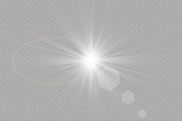 Luz branca brilhante em uma superfície transparente