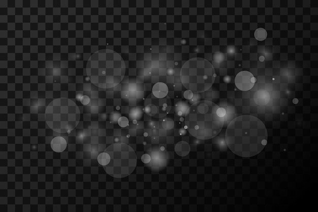 Luz branca de poeira Fonte de fundo de efeito de luz Bokeh Fonte de Natal feita de pó brilhante
