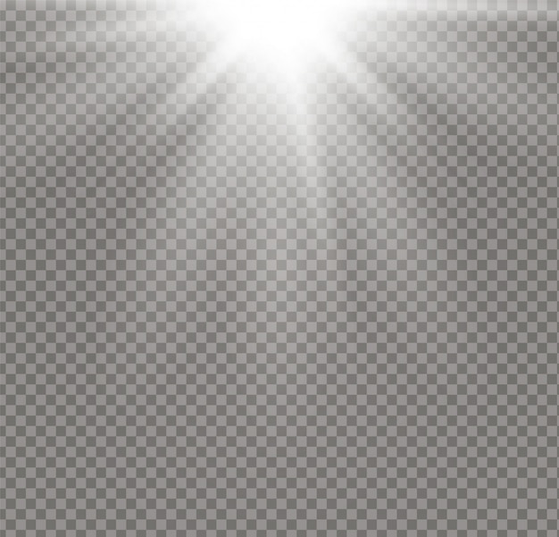 Luz brilhante branca estourou a explosão em fundo transparente.