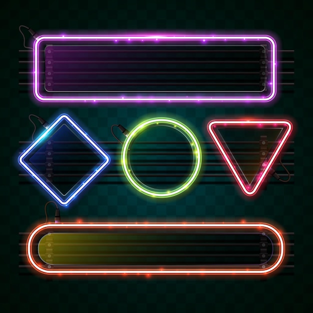 Luz de neon brilho brilhante fundo brilhante vetor moldura de borda sinal de neon jogo tecnologia de jogos tecnologia moderna futurista abstrato espaço em branco