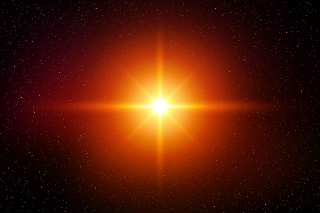 Luz flash efeito de brilho do sol brilhante ou estrela