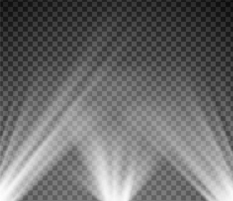 Vetor luz quente com fumaça em um fundo transparente. ilustração vetorial