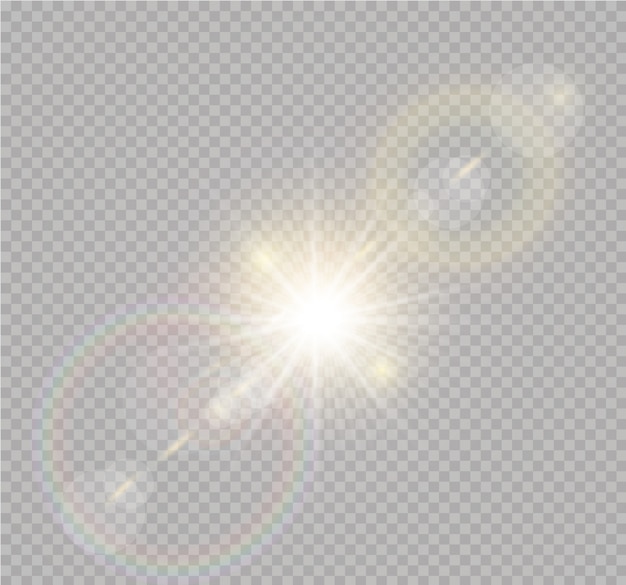 luz solar transparente efeito de luz de reflexo de lente especial.