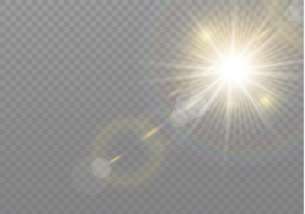 Luz solar transparente efeito de luz de reflexo de lente especial.