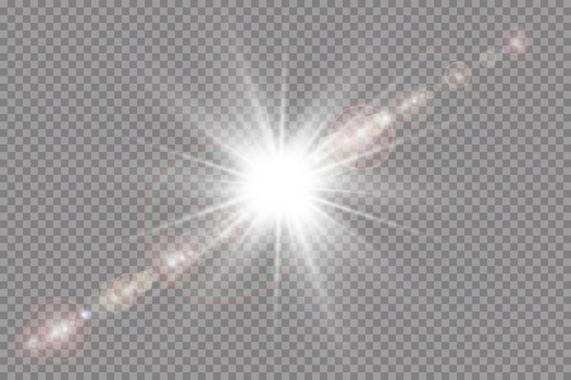 Luz solar transparente lente especial flare efeito de luz.