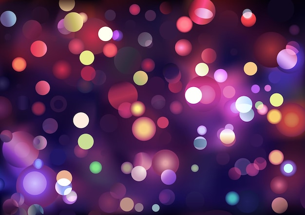 Luzes de natal coloridas com efeito bokeh e iluminação mágica