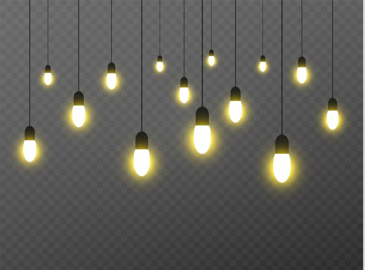 Vetor luzes de natal isolaram elementos de design realista
