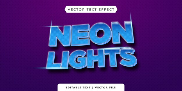 Luzes de néon com efeito de texto 3d