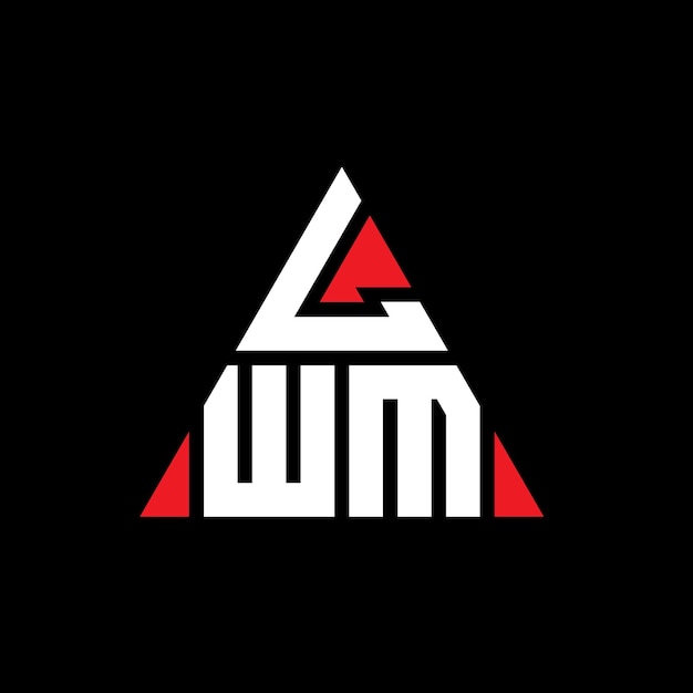 LWM triângulo letra logotipo design com forma de triângulo LWM logotipo triângulo design monograma LWM vector triângulo logotipo modelo com cor vermelha LWM logótipo triangular simples elegante e luxuoso logotipo