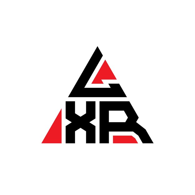 LXR triângulo letra logotipo design com forma de triângulo LXR logotipo triângulo design monograma LXR vector triângulo logotipo modelo com cor vermelha logotipo triangular LXR simples elegante e luxuoso logotipo