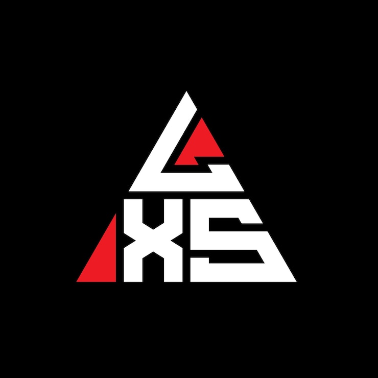 Vetor lxs triângulo letra logotipo design com forma de triângulo lxs logotipo triângulo design monograma lxs vector triângulo logotipo modelo com cor vermelha lxs logótipo triangular simples elegante e luxuoso logotipo