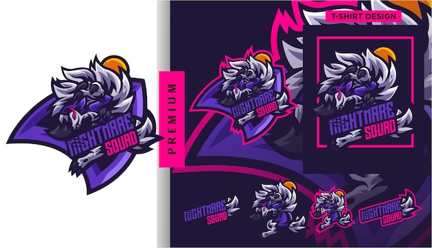 Lycanrock pokemon Gaming mascote esport personagem de design de logotipo