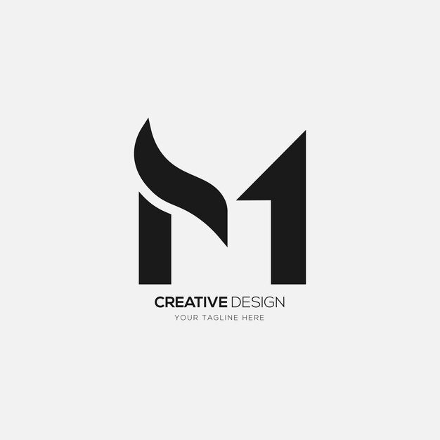 M 1 logotipo abstrato carta criativa