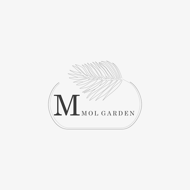 M letter logo com conceito floral criativo para imóveis de beleza de negócios da empresa vetor premium