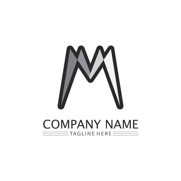 M letter template logo