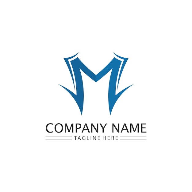 M letter template logo