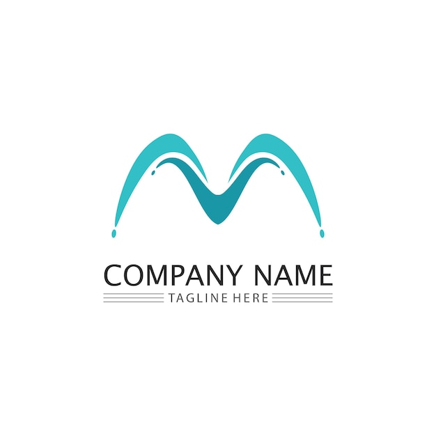 M letter template logo