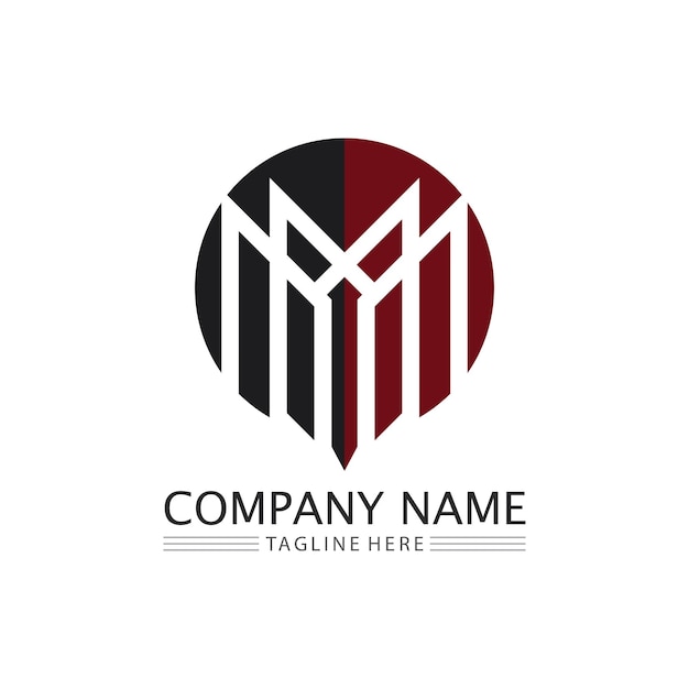 M letter template logo