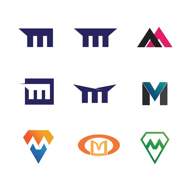 M letter template logo