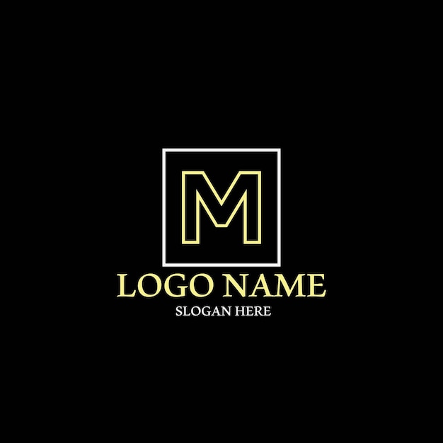 M letter template logo