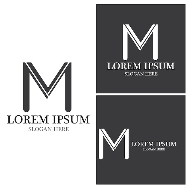 M letter template logo