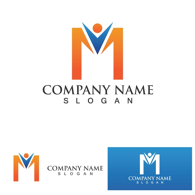 M letter template logo