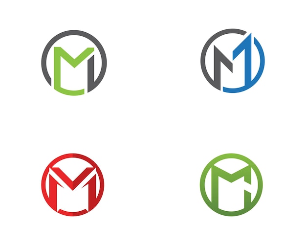 M letter template logo