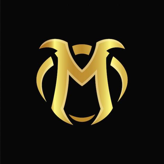 M logo design gold