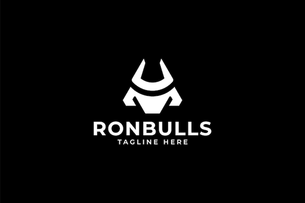 M u com letra samurai ou cabeça de touro design de logotipo moderno para negócios corporativos profissionais