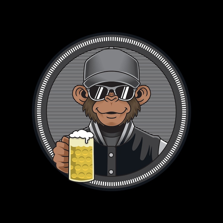 Vetor macaco bêbado