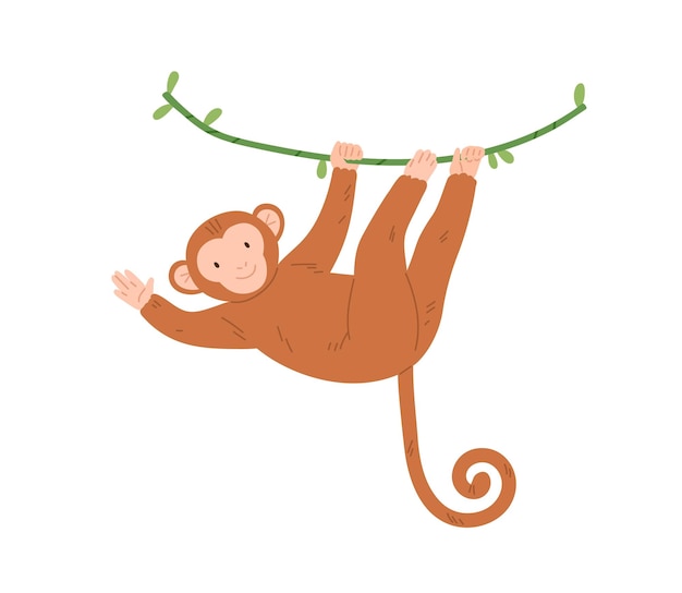 Desenho Animado De Um Macaco-bebê Branco Ilustração do Vetor