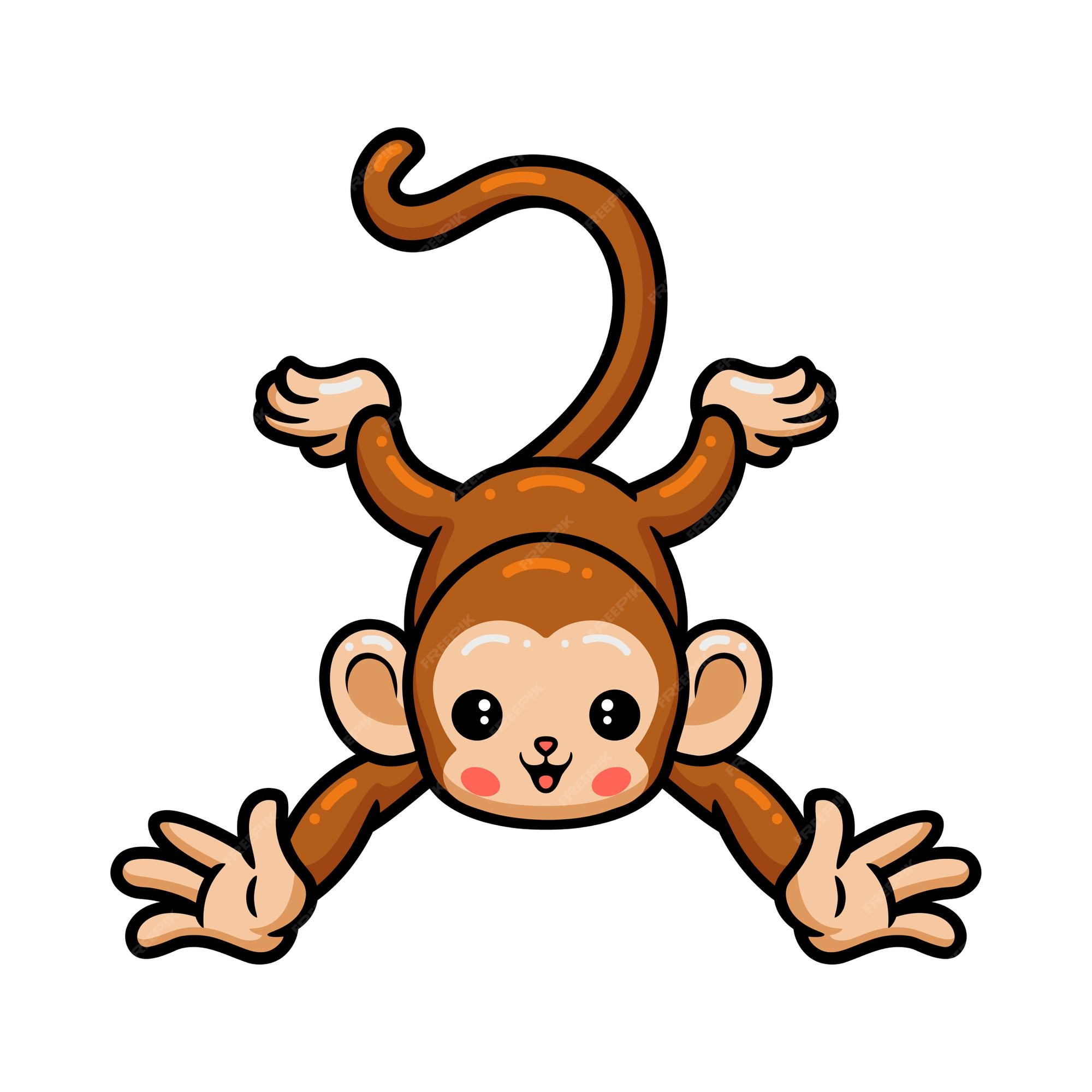 fofa feliz macaco desenho animado posando 20353714 Vetor no Vecteezy