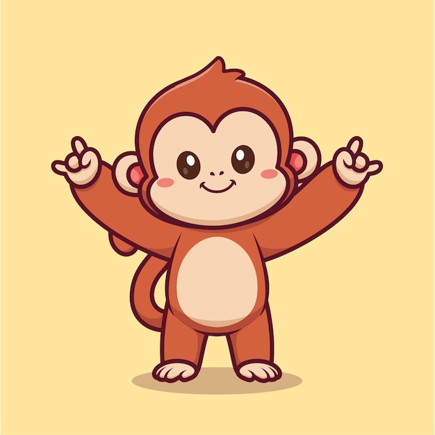 Ícone De Desenho Animado Macaco Sobre Fundo Branco. Design Colorido.  Ilustração Vetorial Royalty Free SVG, Cliparts, Vetores, e Ilustrações  Stock. Image 75569429