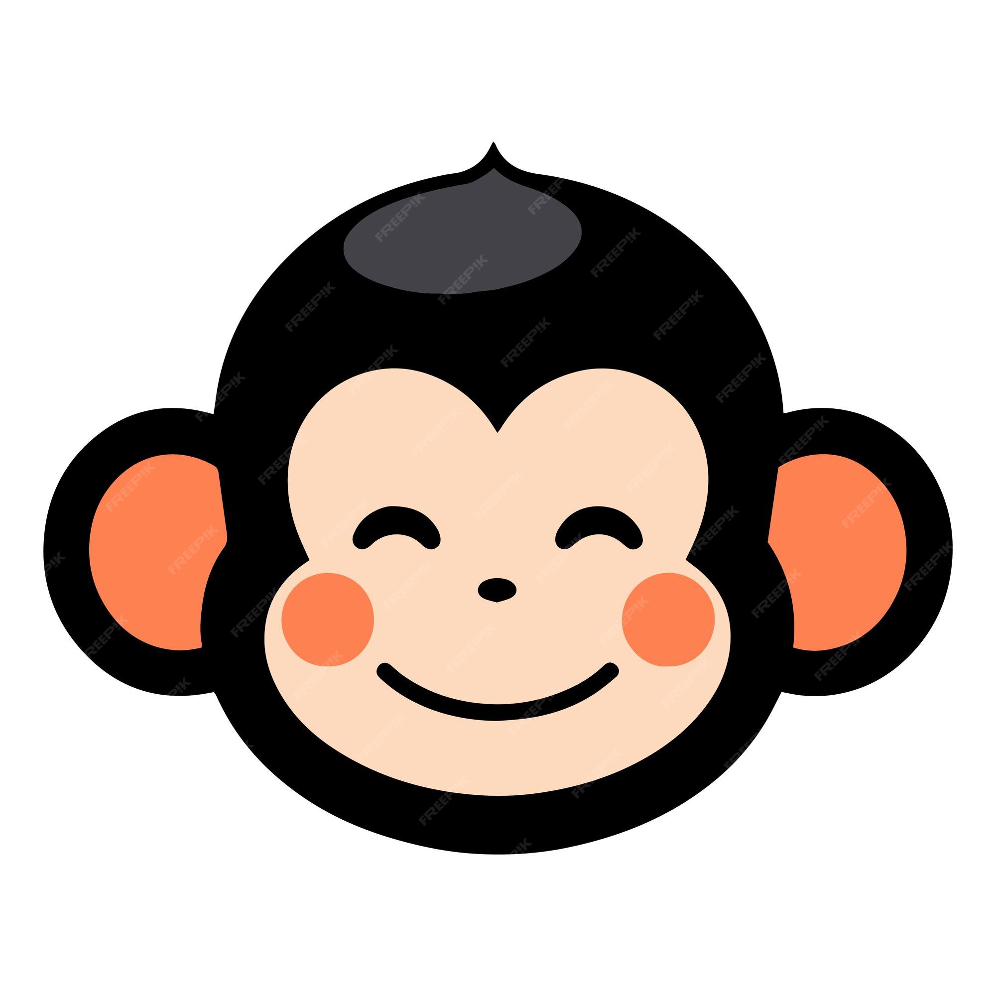 Macaco em estilo simples doodle no fundo branco