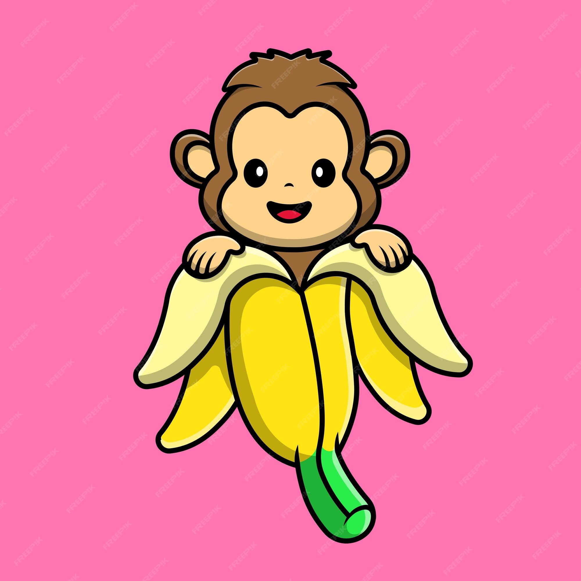 Dois Macacos Engraçados Bonitos Na Liana Que Compartilham A Fruta Da Banana  Com Amor Royalty Free SVG, Cliparts, Vetores, e Ilustrações Stock. Image  46728243