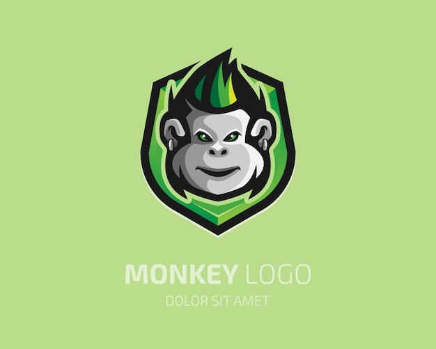 Macaco com logotipo de escudo