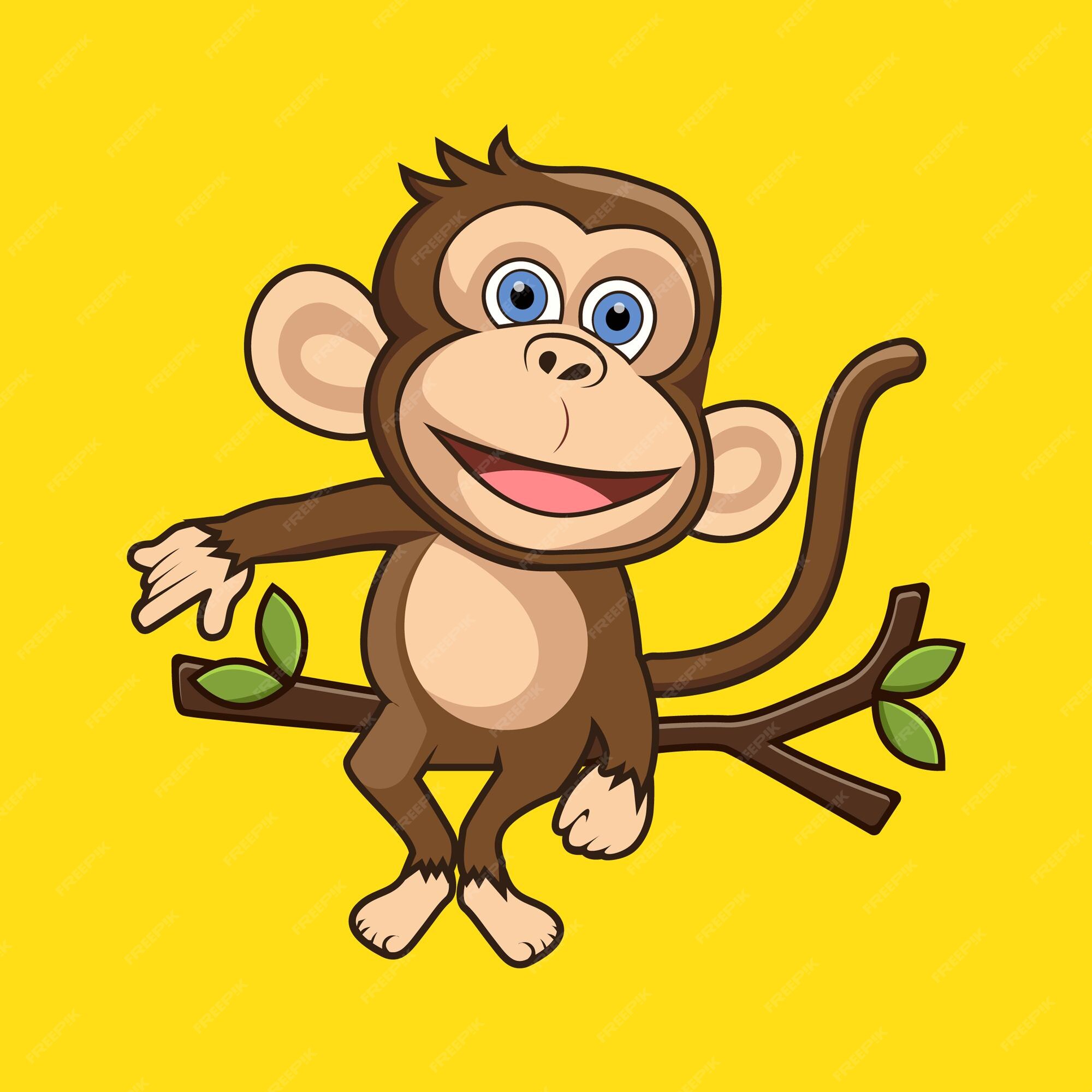 ilustração vetorial de um macaco em um estilo de desenho animado