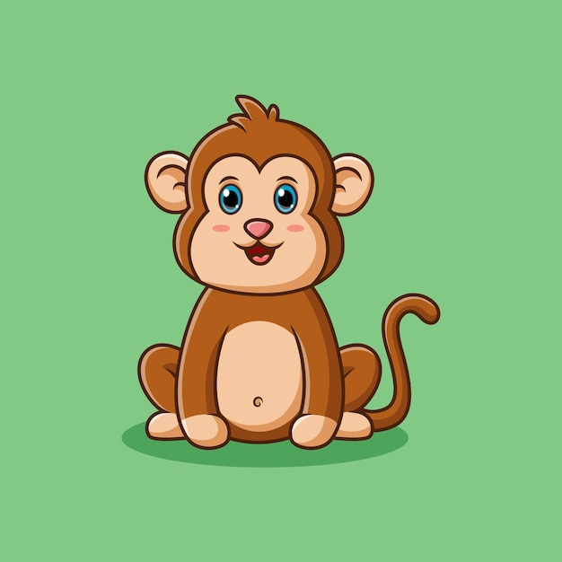 Bonito Bebê Macaco Desenho Animado Em Pé Royalty Free SVG, Cliparts,  Vetores, e Ilustrações Stock. Image 172350805