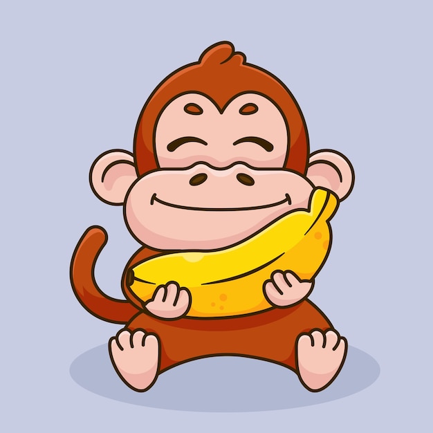 desenho de macaco comendo banana ilustração 3545292 Vetor no Vecteezy