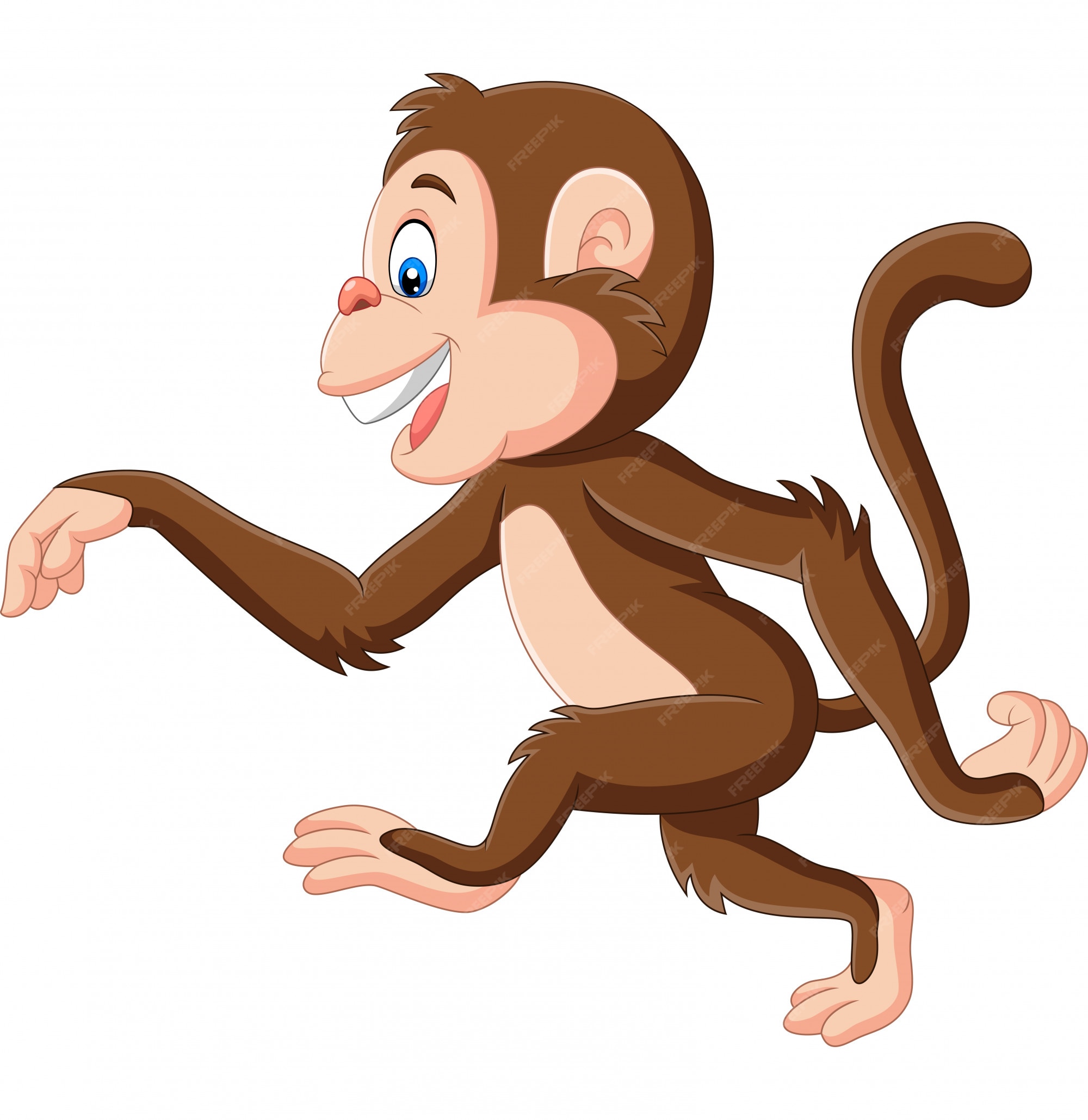 macaco louco de desenho animado correndo 12400725 Vetor no Vecteezy