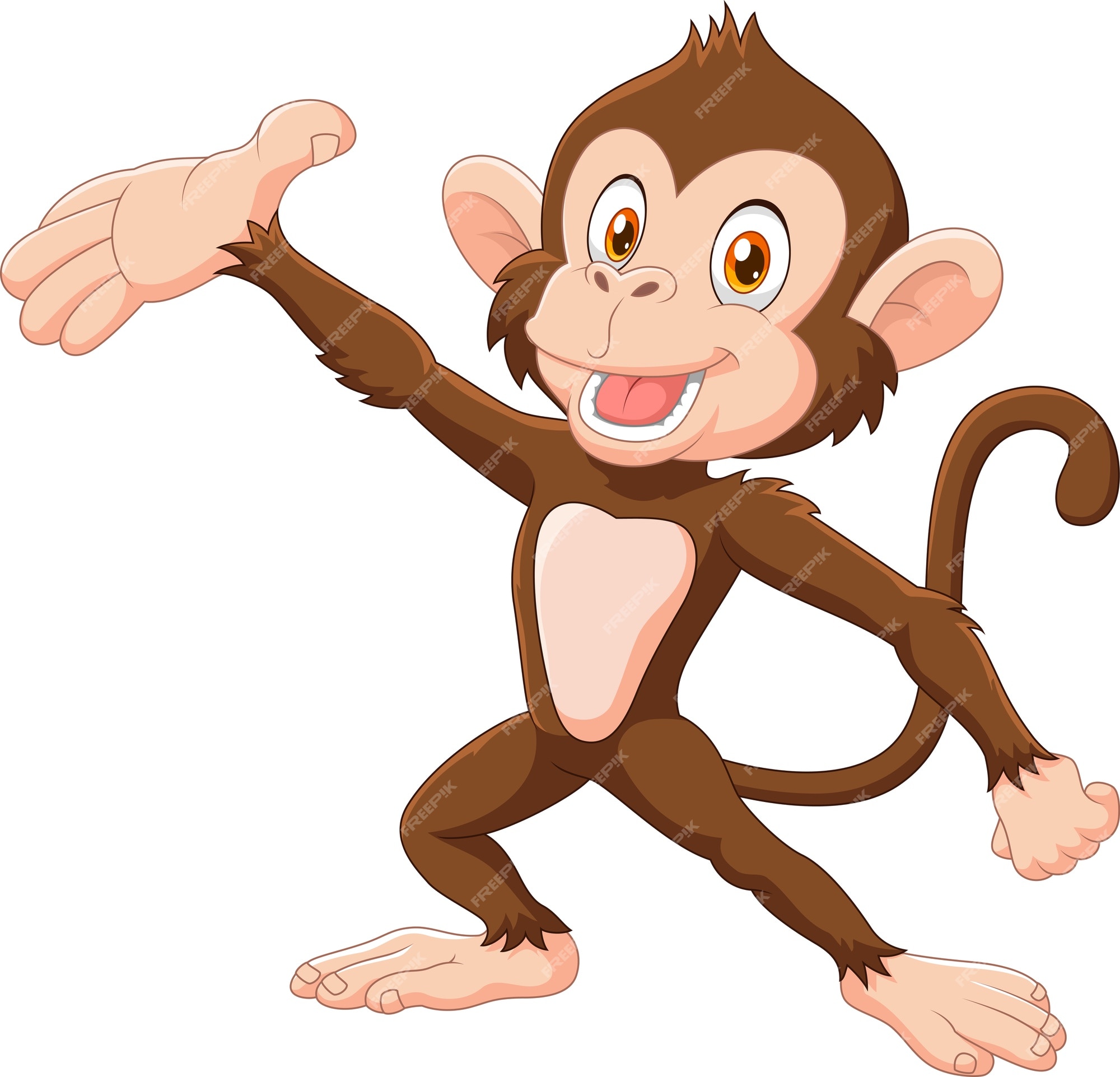 Conjunto Macacos Engraçados Bonitos Estilo Desenho Animado imagem vetorial  de musicphone1© 203703896