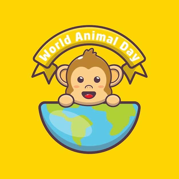 Macaco fofo no evento do dia mundial dos animais