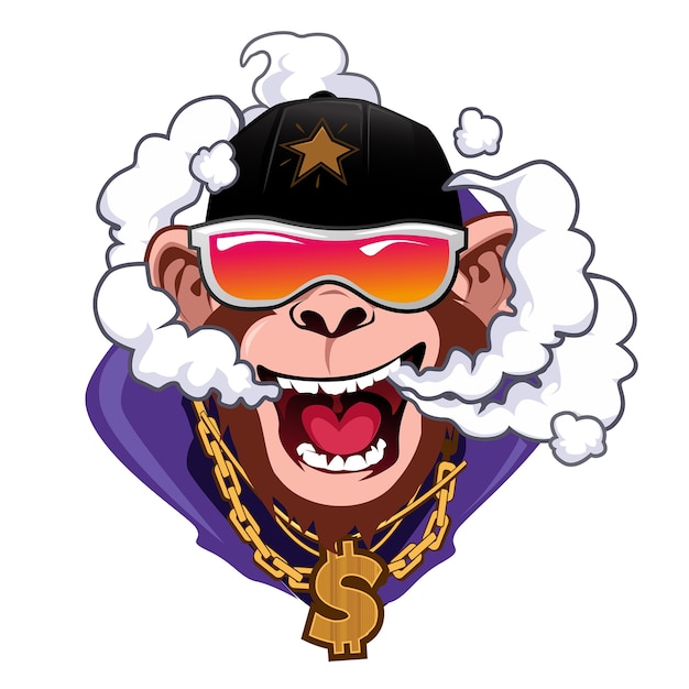 Macaco funky vapor cartoon