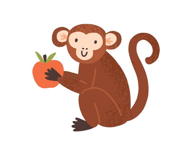 Vetores de Fofo Macaco Engraçado Ilustração De Desenho Animado Colorido  Vetor Pequeno Chimpanzé Personagem Da Vida Selvagem Grande Macaco Senta E  Pensa e mais imagens de Alegria - iStock