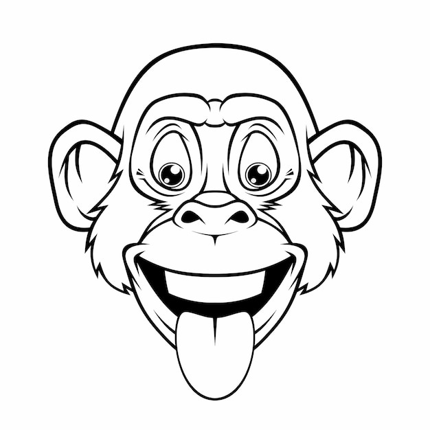 Macaco legal sorridente isolado no branco