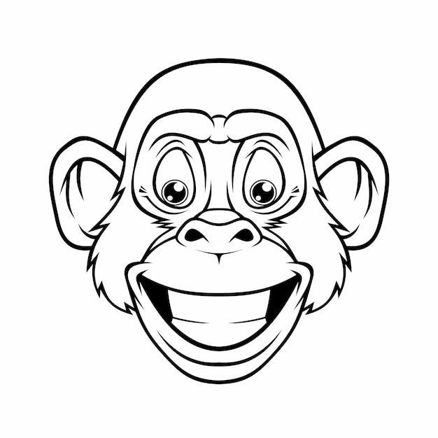 Macaco legal sorridente isolado no branco