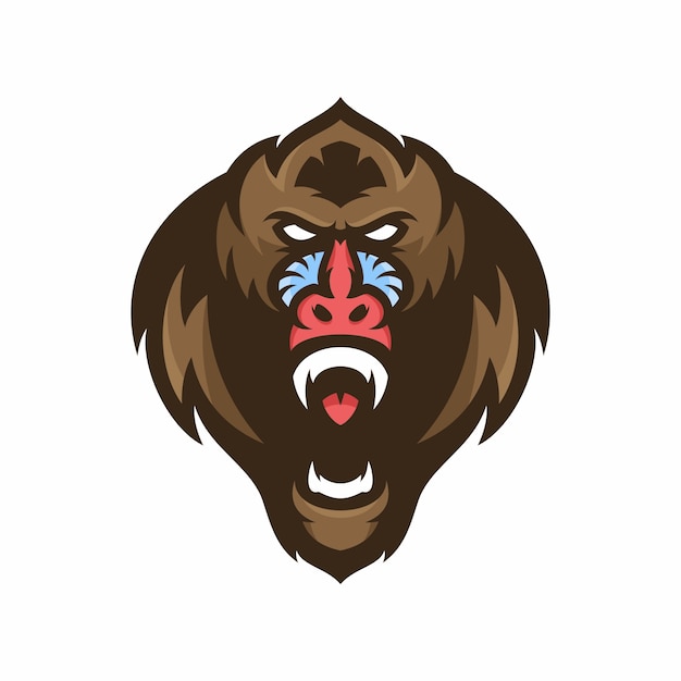 Macaco mandrill - logotipo vetorial / ilustração do ícone mascote