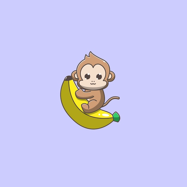 Macaco montando banana