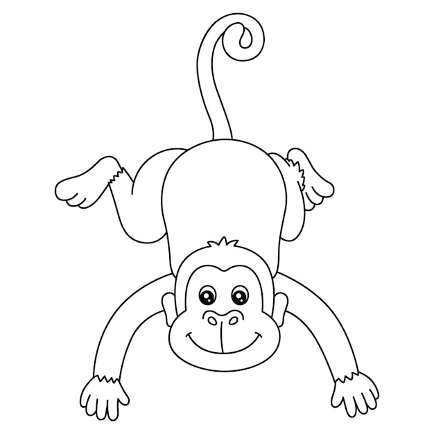 Macaco para colorir isolado para crianças