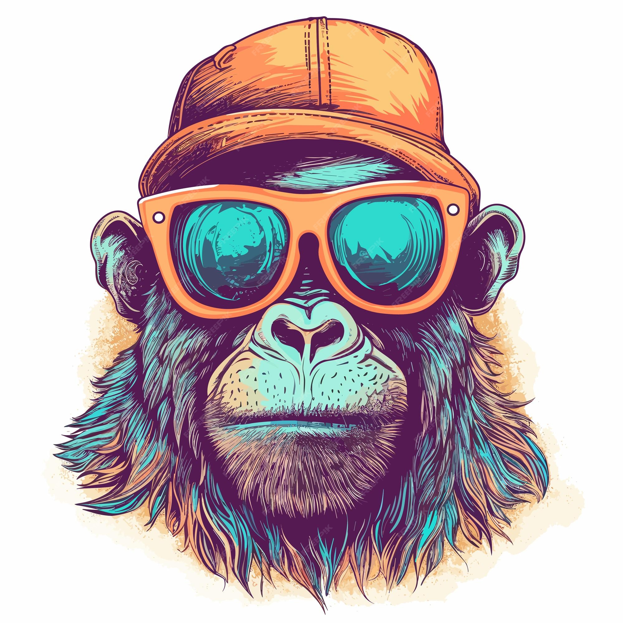 macaco de cabeça de desenho animado legal colorido com design de logotipo  de chapéu vetor símbolo gráfico ilustração ideia criativa 8521563 Vetor no  Vecteezy